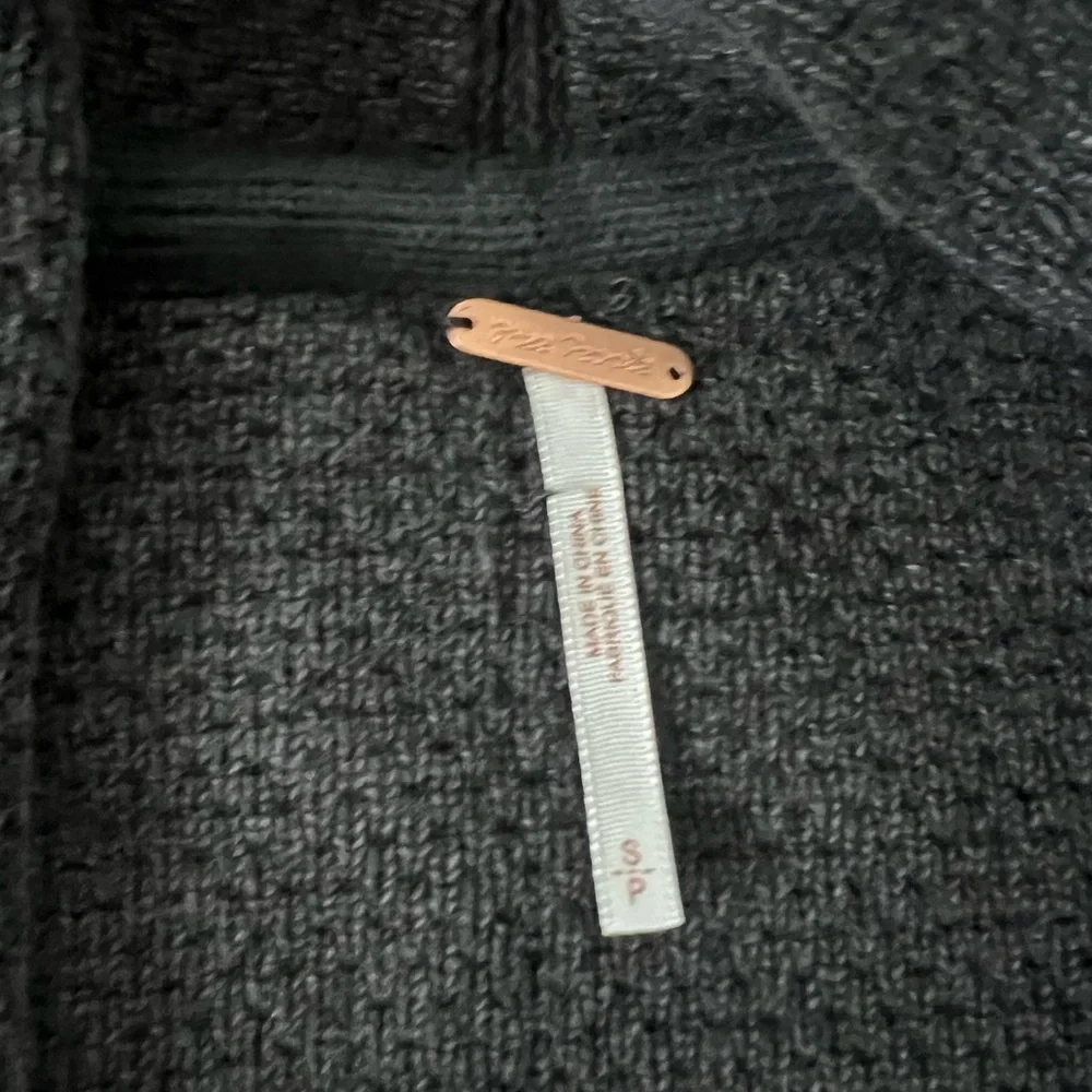 Free People Charcoal Knit Oversize Cardigan - Picture 2 of 5